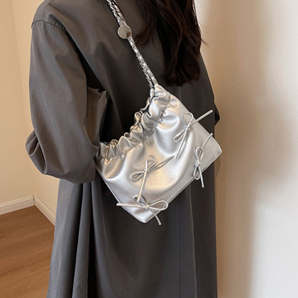 GIRLS GOOB] Women's Mini Ribbon Chain Shoulder Bag